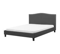 Beliani Bed Fabric Montpellier 180 X 200 Cm (Eu Super King) Dark Grey