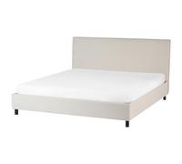 Beliani Bed Fabric Sennez 180 X 200 Cm Eu Super King Beige
