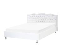 Bed Faux Leather METZ 160 x 200 cm (EU King Size) White