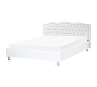 Bed Faux Leather METZ 180 x 200 cm (EU Super King) White