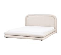 Bed Faux Linen LAVARDENS 180 x 200 cm (EU Super King) Light Beige