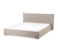 Bed Faux Linen LESTRE 160 x 200 cm (EU King Size) Taupe