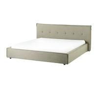Bed Faux Linen LESTRE 180 x 200 cm (EU Super King) Green