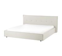 Bed Faux Linen LESTRE 180 x 200 cm (EU Super King) Off-White
