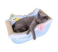 Bed For Cats - Pink Or Blue Corrugated Cardboard Bathtub Nest, Cute Scratching, Indoor Pet Sleeping Area | Enrichment Activity Rest For Kitten Puppy Dog Home Decor, for Kitten Puppy Smal
