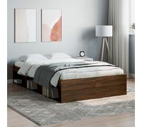 Bed Frame 120 x 200 cm Brown Oak Engineered Wood Solid Pinewood Underbed Storage [EEK: A]