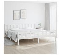 Bed frame 160x200 cm Solid Pinewood White Slatted Base Easy Assembly Durable New