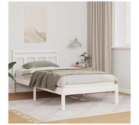 Bed frame 80x200 cm Solid Pine Wood White Small Single Platform Slatted Modern.