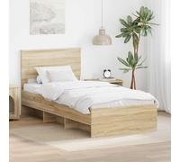 Bed frame 90x190cm Sonoma Oak Engineered Wood Modern Headboard Single Minimalist