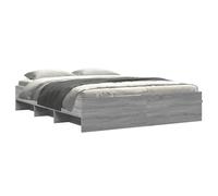 vidaXL Bed Frame Bed Base Bedstead Grey Sonoma 160x200 cm Engineered Wood