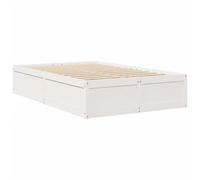 Bed Frame Base Bedstead White 135x190 cm Double Solid Wood Pine vidaXL