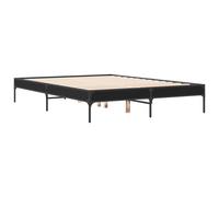 Bed Frame Base Black 135x190 cm Double Engineered Wood and Metal vidaXL