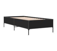 Bed Frame Base Black 90x190 cm Single Engineered Wood and Metal vidaXL