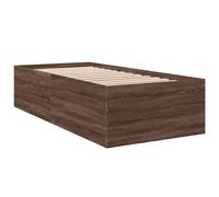 Bed Frame Base Brown Oak 75x190 cm Small Single Engineered Wood vidaXL