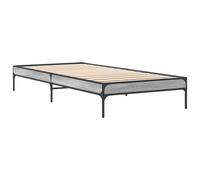Bed Frame Base Grey Sonoma 100x200 cm Engineered Wood and Metal vidaXL