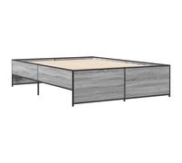 Bed Frame Base Grey Sonoma 120x200 cm Engineered Wood and Metal vidaXL