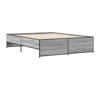 Bed Frame Base Grey Sonoma 140x200 cm Engineered Wood and Metal vidaXL