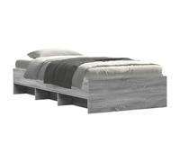vidaXL Bed Frame Bed Base Grey Sonoma 75x190 cm Small Single Engineered Wood