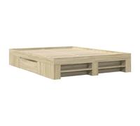 Bed Frame Base Home Bedstead Sonoma Oak 160x200 cm Engineered Wood vidaXL