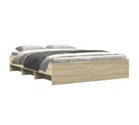 Bed Frame Base Home Bedstead Sonoma Oak 160x200 cm Engineered Wood vidaXL