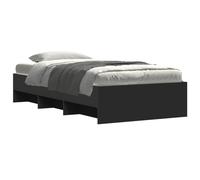 Bed Frame Base Mattress Foundation Black 100x200 cm Engineered Wood vidaXL
