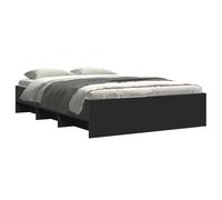 Bed Frame Base Mattress Foundation Black 135x190 cm Engineered Wood vidaXL