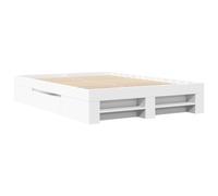 Bed Frame Base Mattress Foundation White 135x190 cm Engineered Wood vidaXL