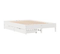 (140 x 190 cm) vidaXL Bed Frame Bed Base Mattress Foundation White 120x200 cm Solid Wood Pine