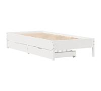 Bed Frame Base Mattress Foundation White 90x200 cm Solid Wood Pine vidaXL