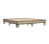 Bed Frame Base Sonoma Oak 160x200 cm Engineered Wood and Metal vidaXL