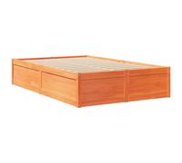 Bed Frame Base Wax Brown 120x190 cm Small Double Solid Wood Pine vidaXL