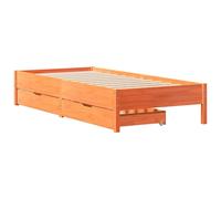 Bed Frame Base Wax Brown 75x190 cm Small Single Solid Wood Pine vidaXL
