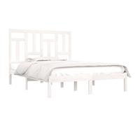 vidaXL Bed Frame White Solid Wood Pine 200X200 cm, White