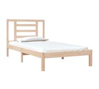 Bed frame White Solid Pine 75x190cm 2FT6 Single Headboard Sturdy 195.5x80.5x31cm