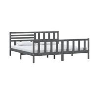 3101177 vidaXL Bed Frame without Mattress Black Solid Wood 200x200 cm (810106+814168)