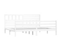 (white, 200 x 200 cm) vidaXL Bed Frame Bed Base Bedstead Bedroom Mattress Foundation Solid Wood