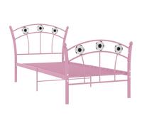 vidaXL Bed Frame with Football Design Pink Metal 90x200 cm Bed Base Bedstead