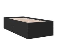Bed Frame Bedroom Base Bedstead Black 90x200 cm Engineered Wood vidaXL