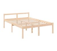 vidaXL Senior Bed without Mattress Wax Brown 135x190 cm Double Solid Wood Pine
