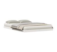 Floor Bed Frame White 160 x 220 cm Solid Pine Wood