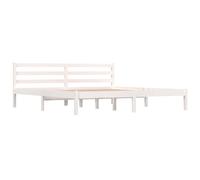 Vidaxl Bed Frame Solid Wood Pine 180X200 Cm White Super King Size, White