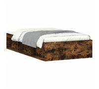 Bed Frame White 100x200 cm Engineered Wood & Solid Pine Plywood StorageWith6Bins [EEK: A]