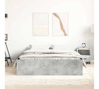 Bed Frame Brown Oak 140x200 cm Engineered Wood Solid Pinewood Storage Slatted UK [EEK: A]