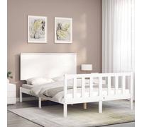 vidaXL Bed Frame without Mattress White 120x200 cm Solid Wood Pine