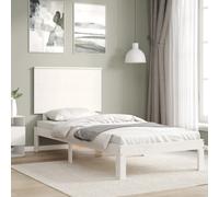 (white, 120 x 200 cm) vidaXL Bed Frame Bed Base Platform Bed with Headboard White Single Solid Wood