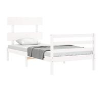Bed Frame Bedroom Platform Bed Frame Bedstead with Headboard Solid Wood vidaXL
