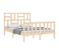 (brown, 140 x 200 cm) vidaXL Bed Frame Bed Base Platform Bed with Headboard Black Single Solid Wood