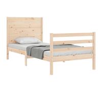 Bed Frame Bedroom Platform Bed Frame Bedstead with Headboard Solid Wood vidaXL