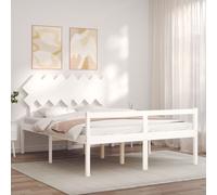 Bed Frame Bedroom Platform Bed Frame Bedstead with Headboard Solid Wood vidaXL