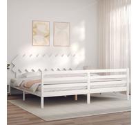Bed Frame Bedroom Platform Bed Frame Bedstead with Headboard Solid Wood vidaXL
